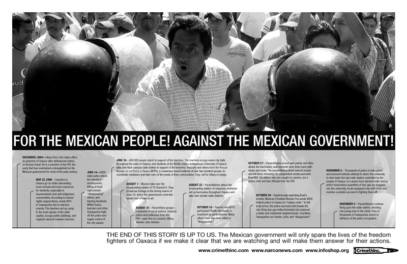 Fotka  ‘For the Mexican People against the Mexican Government’ přední strana