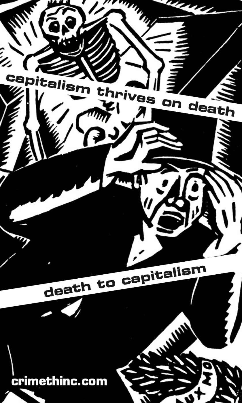 Fotka  ‘Capitalism Thrives on Death’ přední strana