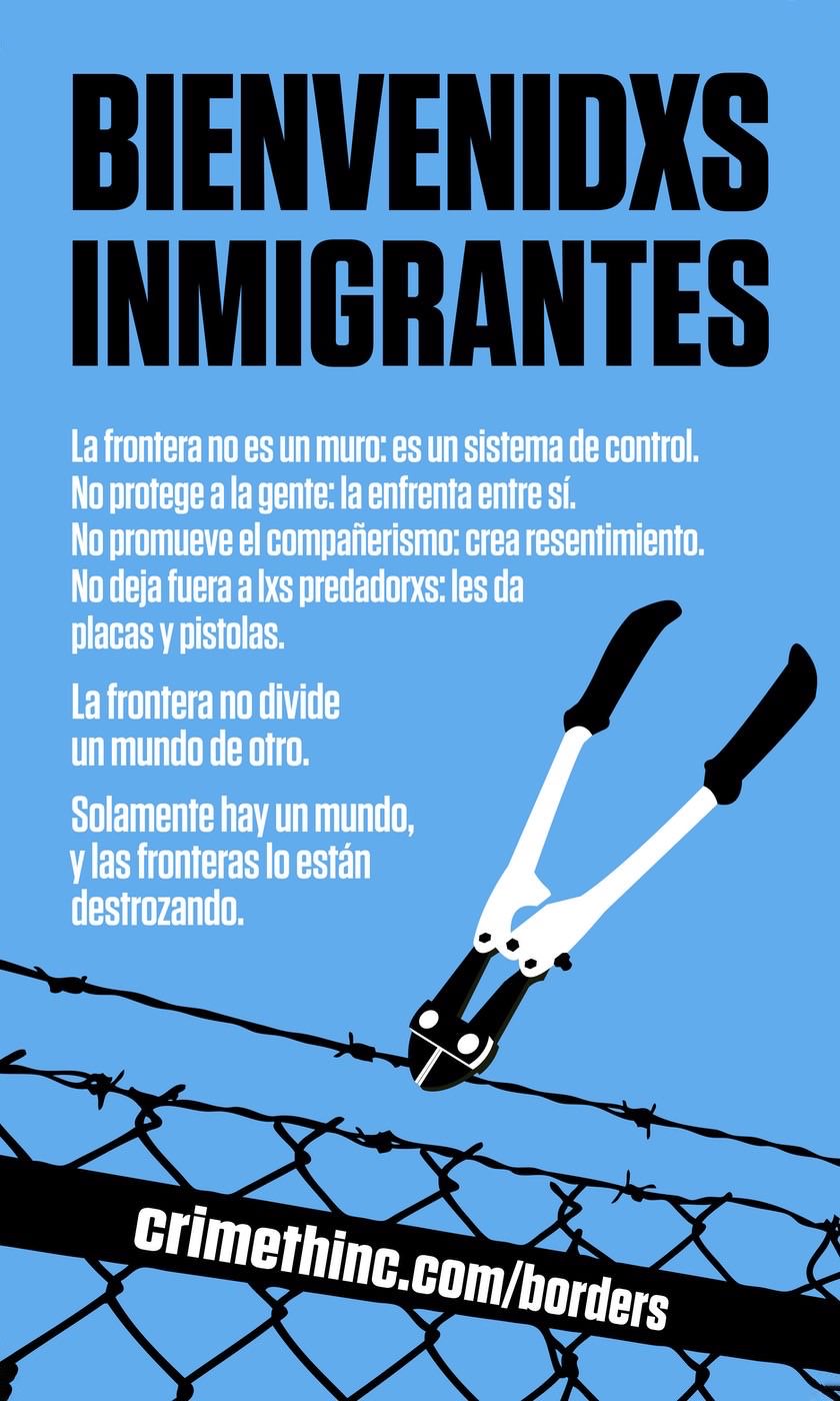 Fotka  ‘Inmigrantes Bienvenidxs’ přední strana