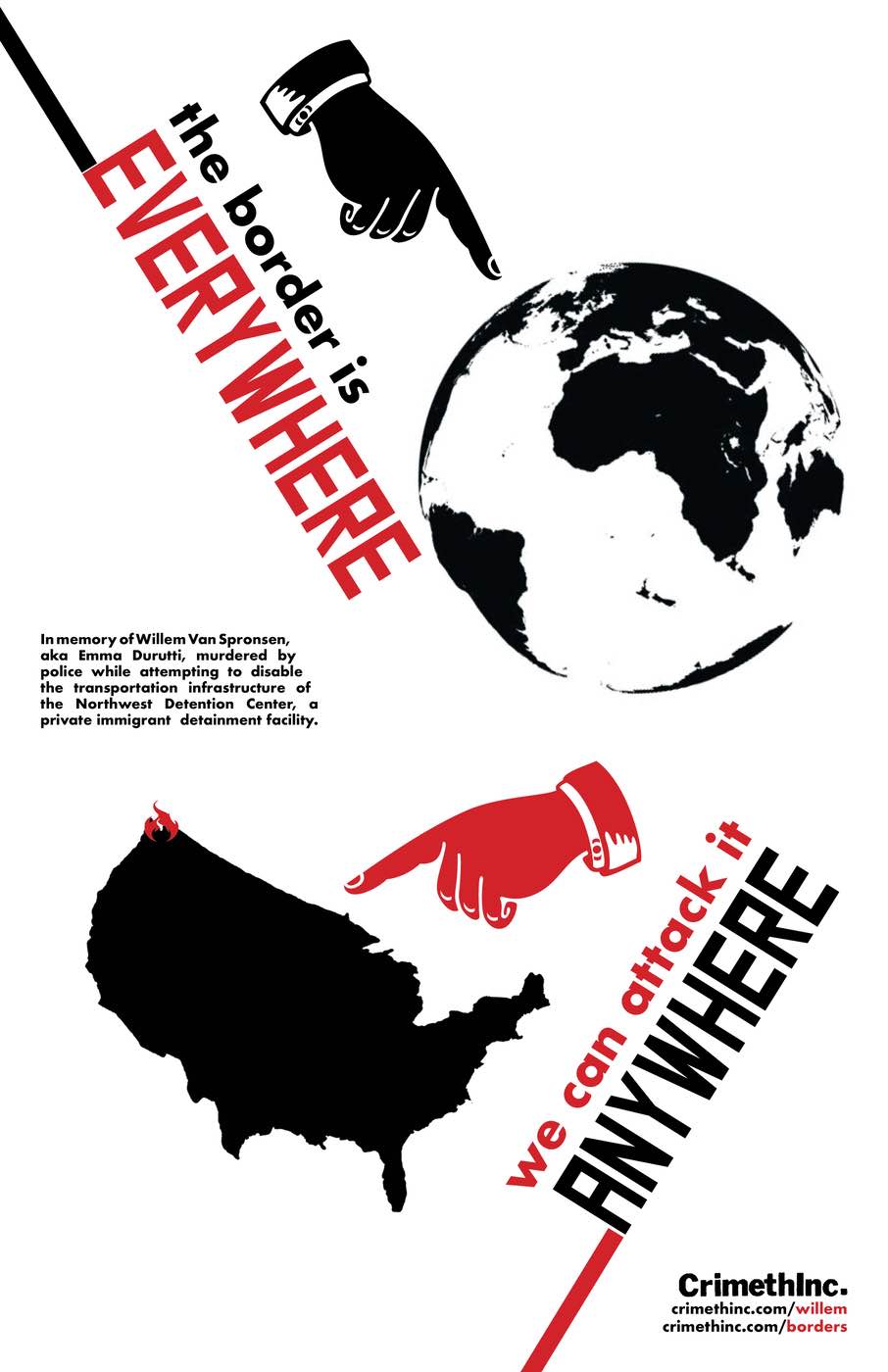 Fotka  ‘The Border is Everywhere, We Can Attack it Anywhere’ přední strana