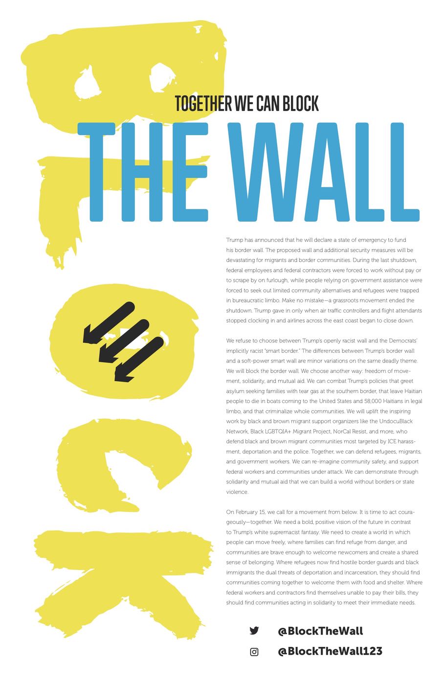 Fotka  ‘Together We Can Block the Wall’ přední strana